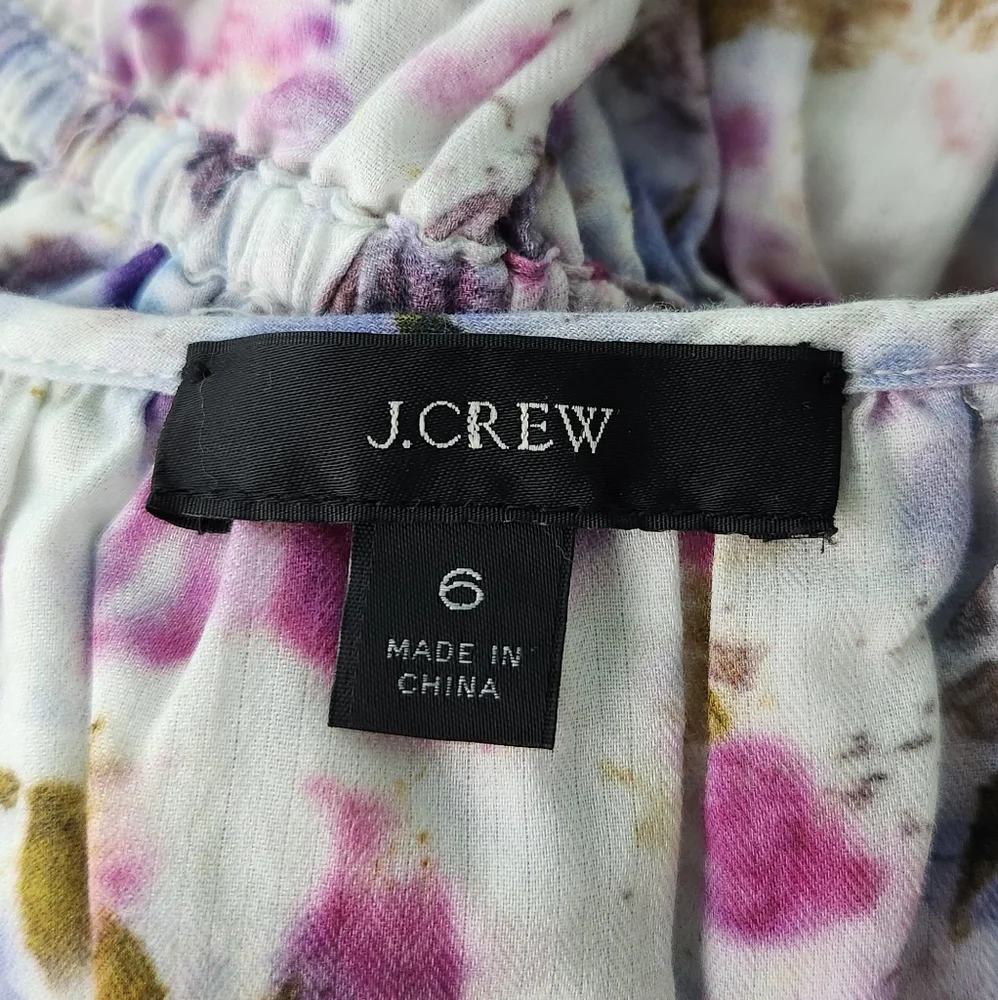 Flora Obscura X J.Crew cinched-waist top in kaleidoscope floral